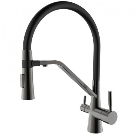 Смеситель для кухни Mixxus Premium Magnet 021 GRAPHITE REFL.BLACK (MI6975)