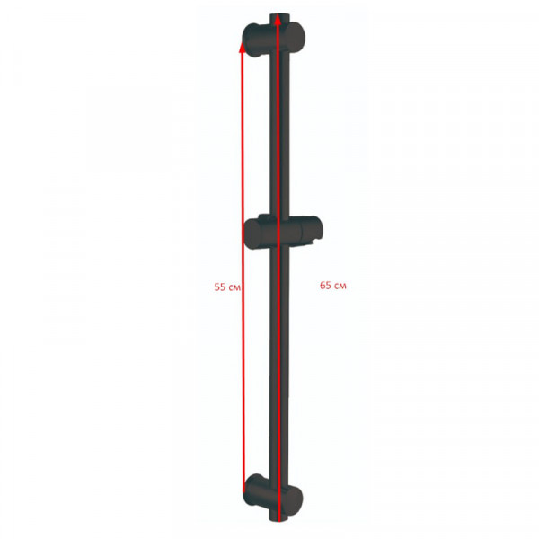 Стойка для душа Zerix BAR-SUS-001 Black из нерж.стали SUS304 (ZX4939)