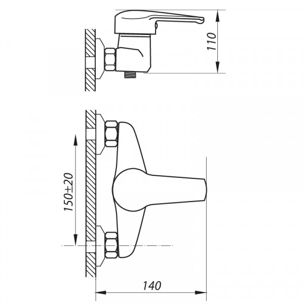 Смеситель для душа Zerix LOP-B 181 (ZX0040)