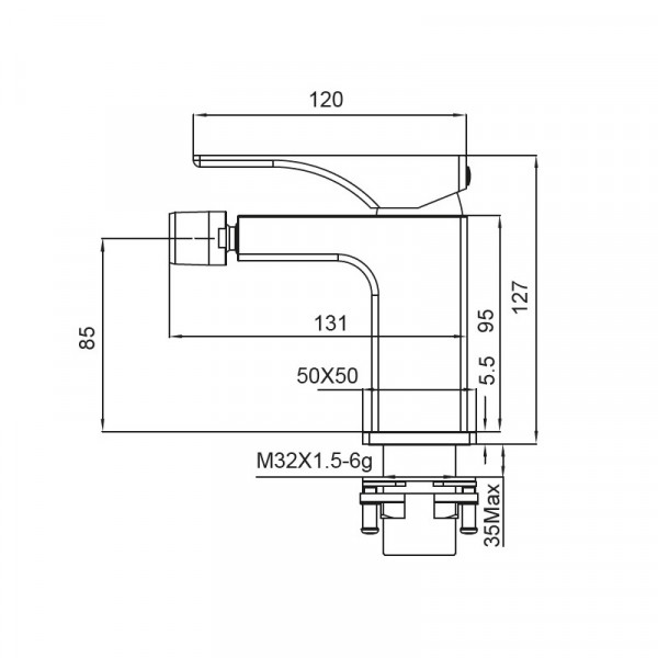 Смеситель для биде Koer KB-20010-01 (Цвет хром) (KR3480)
