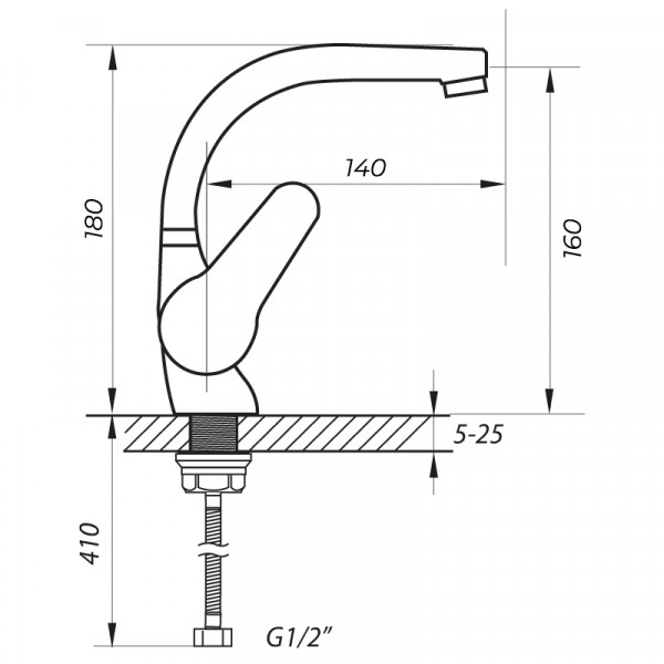 Змішувач для умивальника Zerix SOP1 146 (ZX2651)