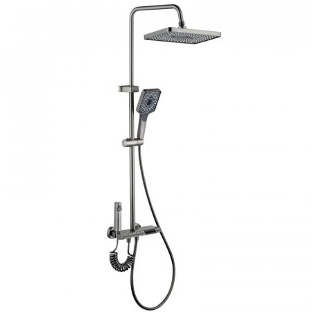 Душевая колонна со смесителем Mixxus Premium RIVIERA 009-J GRAPHITE с кнопкой переключения, 4 режим