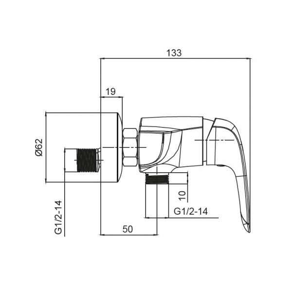 Смеситель для душа Koer KB-30008-01 (Цвет хром) (KR3474)