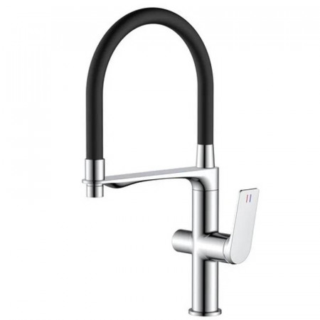 Смеситель для кухни Mixxus Premium DERBY 021 (NUT) REFL.BLACK с выходом для питьевой воды  (MI6600)