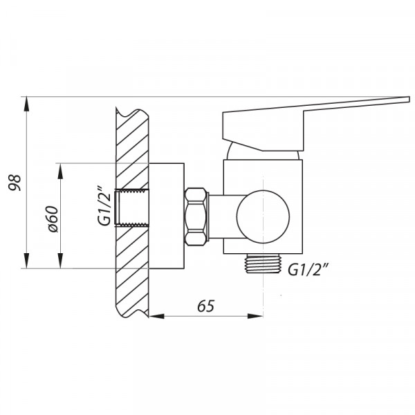 Смеситель для душа Zerix LR72003 (LL1195)
