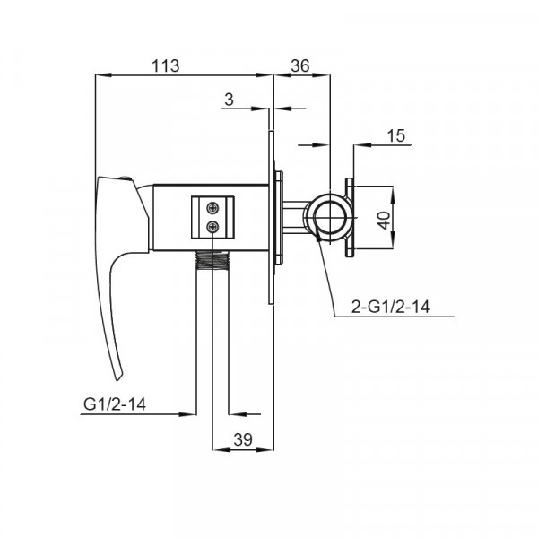 Смеситель для гигиенического душа Koer KB-23007-01 (Цвет хром) (KR3468)
