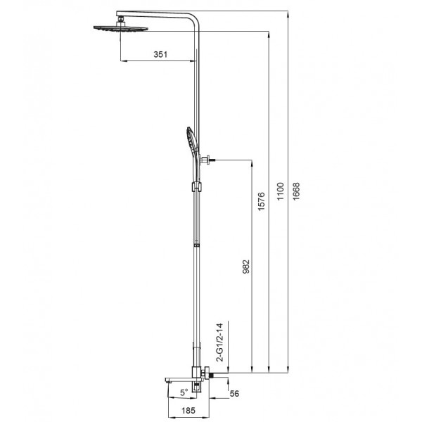 Душевая колонна со смесителем Koer KB-56009-05 (Цвет черный) (KR3507)
