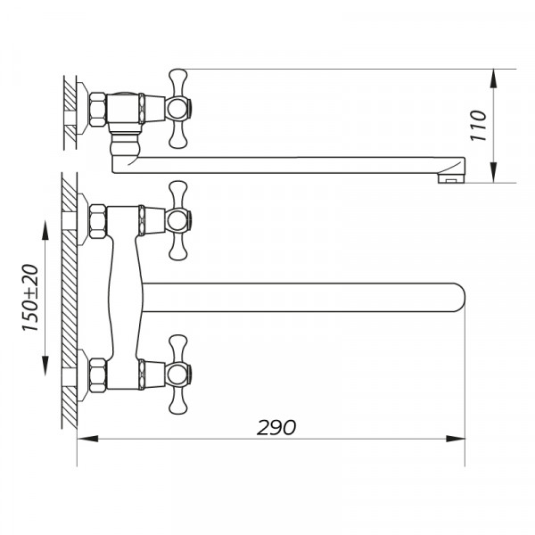 Смеситель для кухни Zerix TMK 827 (ZX0087)