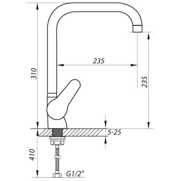 Смеситель для кухни Zerix SOP7 146 (ZX2653)