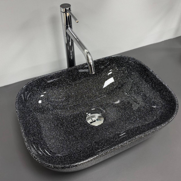 Умывальник (раковина) VBI RAVENNA SPACE BLACK GLOSSY накладной