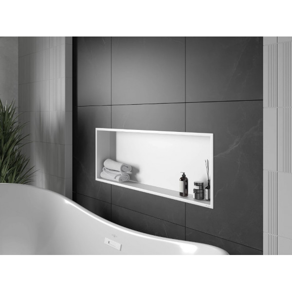 Вбудована полиця MEXEN X-Wall-R 90 WHITE з обідком