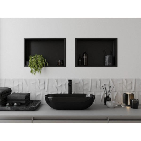 Вбудована полиця MEXEN X-Wall-R 45x30 BLACK з обідком