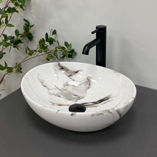 Умывальник (раковина) VBI PARMA CARRARA GLOSSY накладной
