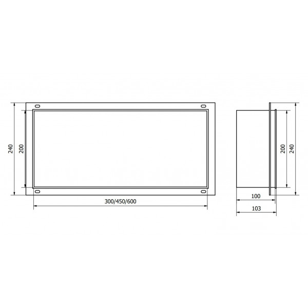 Вбудована полиця MEXEN X-Wall-NR 60x20 BLACK без обідка