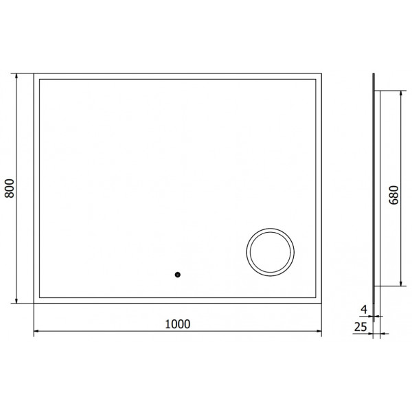 Дзеркало MEXEN KALA 100x80 LED прямокутне