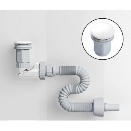 Сифон мебельный VBI с белым клапаном