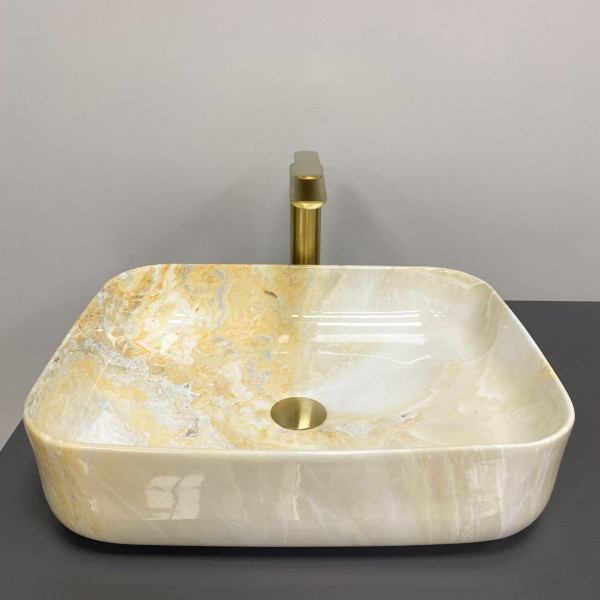 Умывальник (раковина) VBI PALERMO MARBLE YELLOW накладной