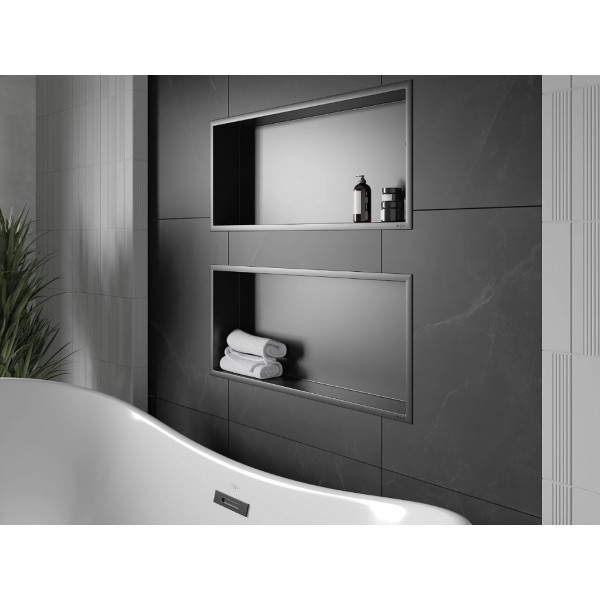 Вбудована полиця MEXEN X-Wall-R 75 BLACK з обідком