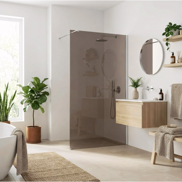 Душевая стенка REA FLEXI 110 BROWN CHROME