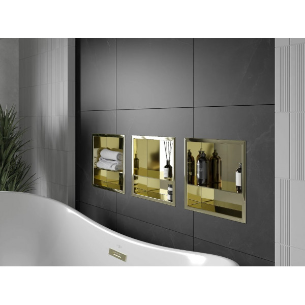 Вбудована полиця MEXEN X-Wall-R 30 GOLD з обідком