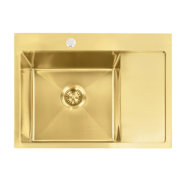 Стальная кухонная мойка REA FIN BRUSHED GOLD