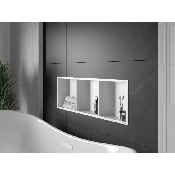 Вбудована полиця MEXEN X-Wall-R 90 WHITE з обідком