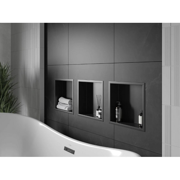 Вбудована полиця MEXEN X-Wall-R 30 BLACK з обідком *
