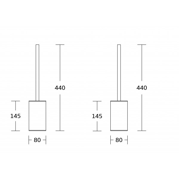 Ёршик для унитаза напольный VBI QUADRO BLACK