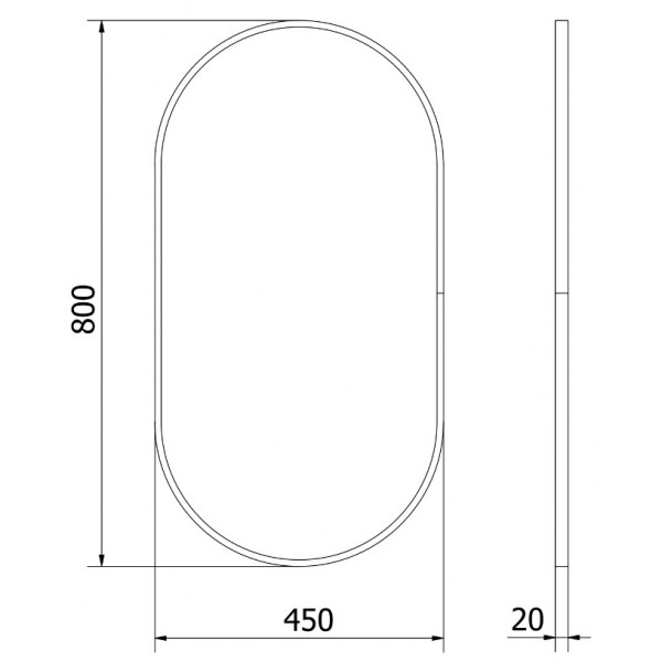 Дзеркало MEXEN LOFT 80x45 BLACK овальне