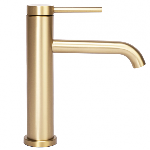 Смеситель для раковины (умывальника) REA CLIF BRUSHED GOLD золотой матовый низкий *