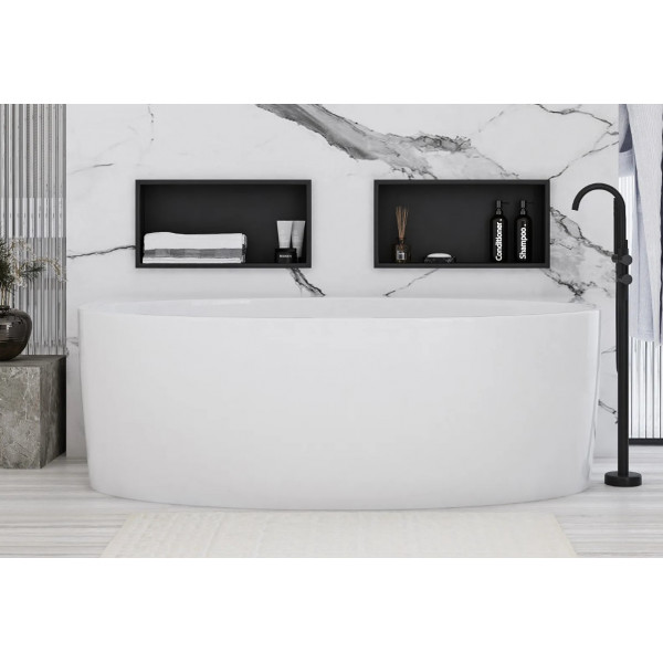Встраиваемая полка REA 30X45 BLACK MATT с ободком