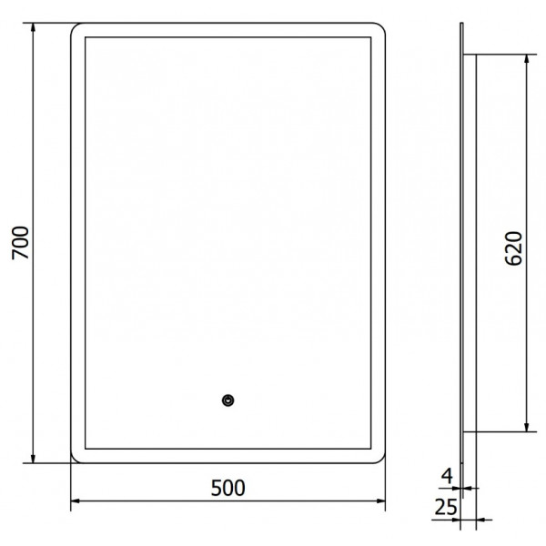 Дзеркало MEXEN NAVIA 50x70 LED прямокутне
