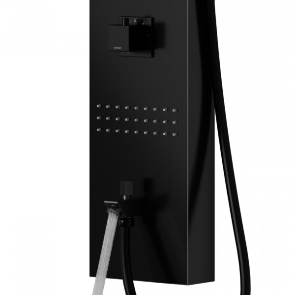 Душова панель CORSAN NEO BLACK LED з виливом та термостатом