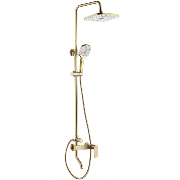 Душевой гарнитур REA STORM 2.0 BRUSHED GOLD с изливом