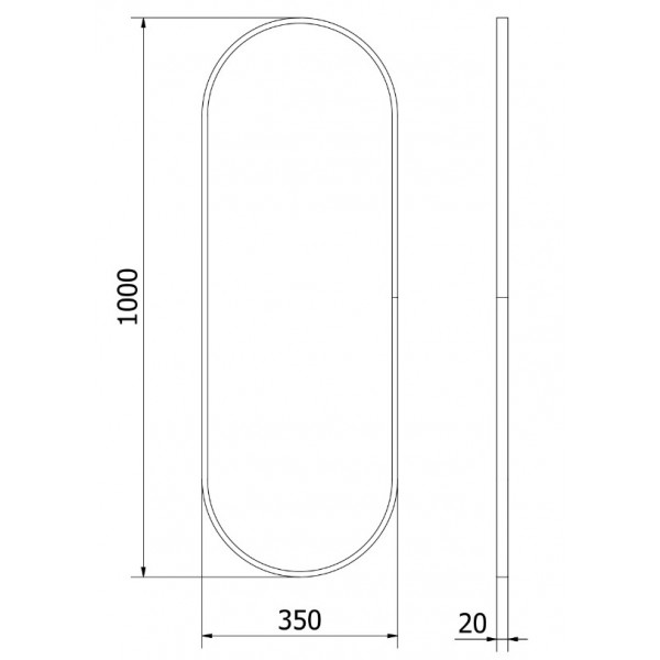 Дзеркало MEXEN LOFT 100x35 BLACK овальне