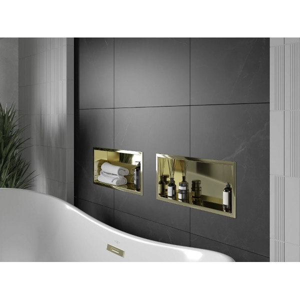 Вбудована полиця MEXEN X-Wall-R 45x20 GOLD з обідком