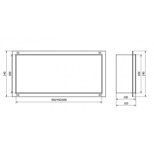 Вбудована полиця MEXEN X-Wall-NR 45x20 WHITE без обідка