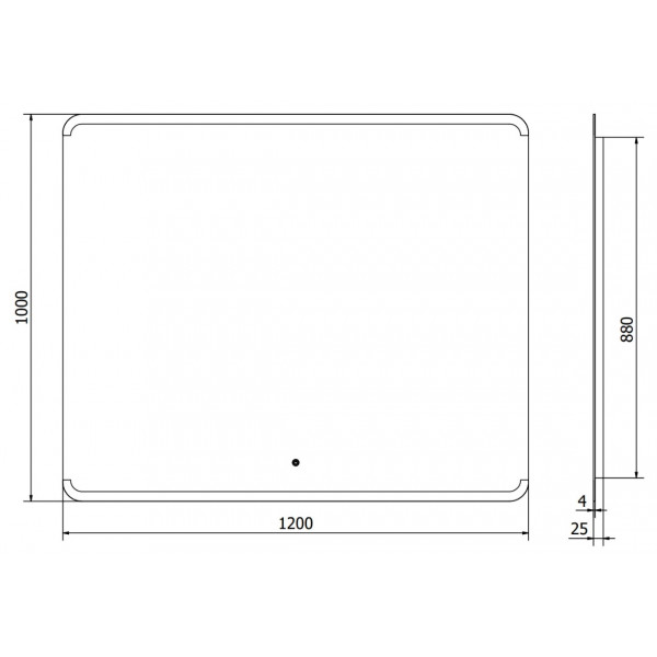 Дзеркало MEXEN NIDA 120x100 LED прямокутне