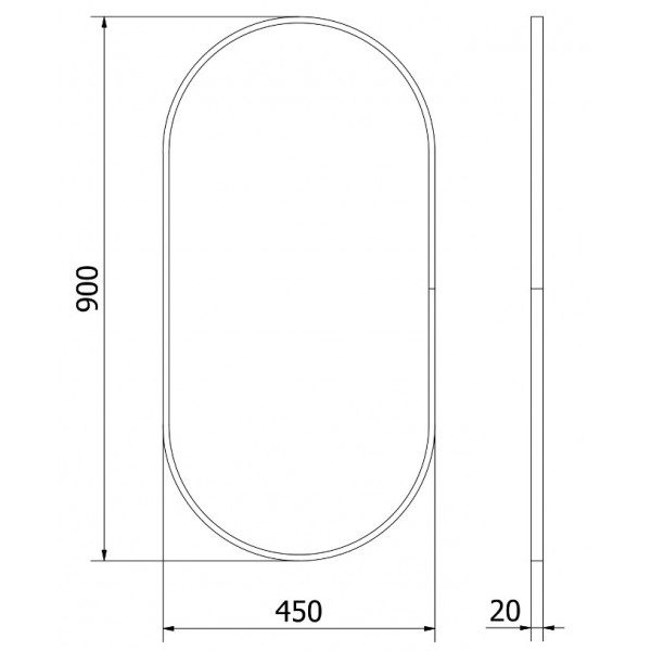 Дзеркало MEXEN LOFT 90x45 GOLD овальне