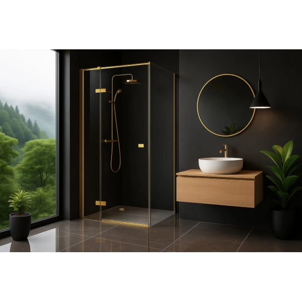 Душевая кабина REA ATLAS 80х90 L BRUSHED GOLD