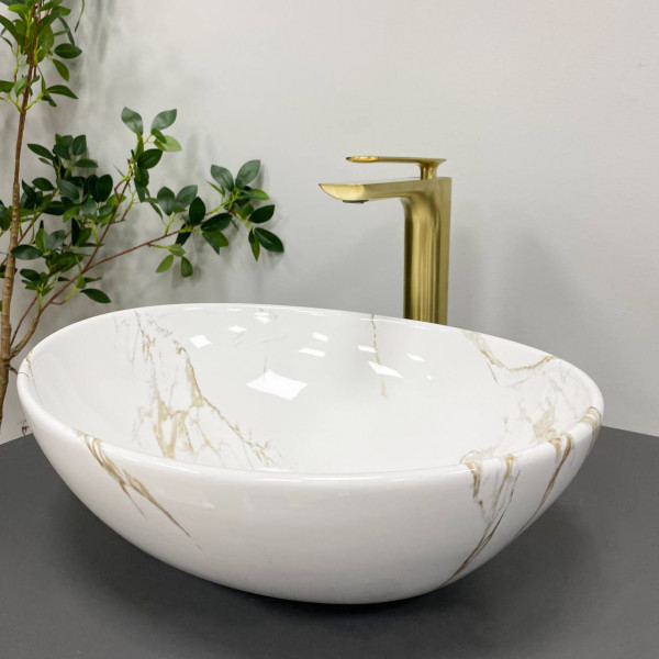 Умывальник (раковина) VBI PARMA STAINS GLOSSY накладной