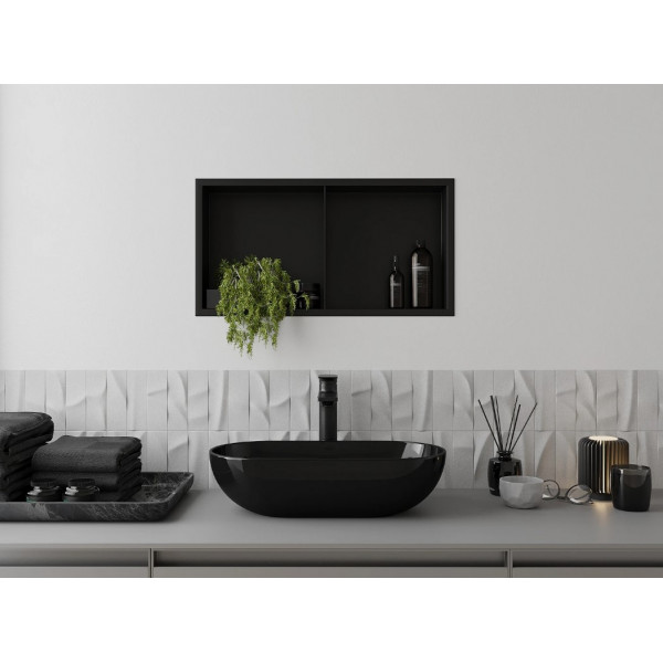 Вбудована полиця MEXEN X-Wall-R 60x30 BLACK з обідком *