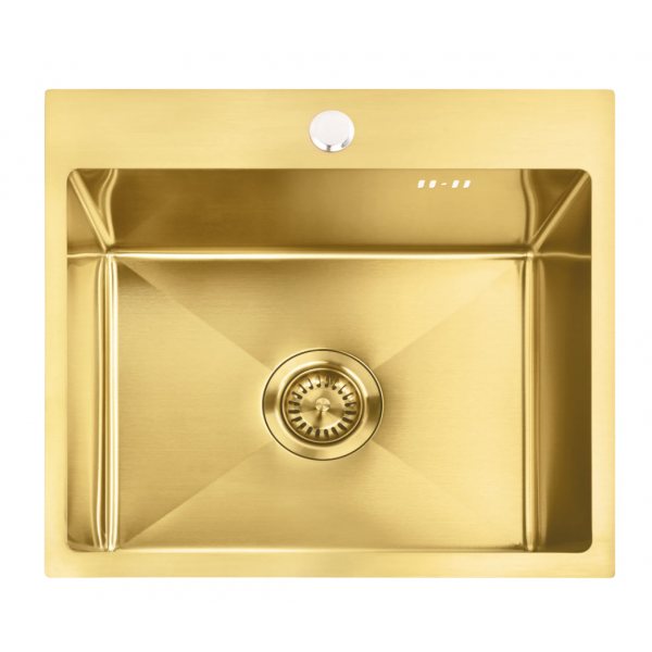 Стальная кухонная мойка REA LEO 50 BRUSHED GOLD