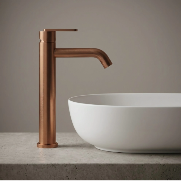 Смеситель для раковины (умывальника) REA ONTARIO BRUSHED COPPER высокий