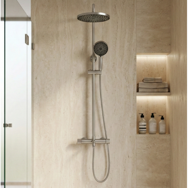 Душевой гарнитур REA LUNGO STRIPE NICKEL BRUSHED с изливом