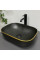 Умывальник (раковина) VBI RAVENNA BLACK MATT GOLD EDGE накладной