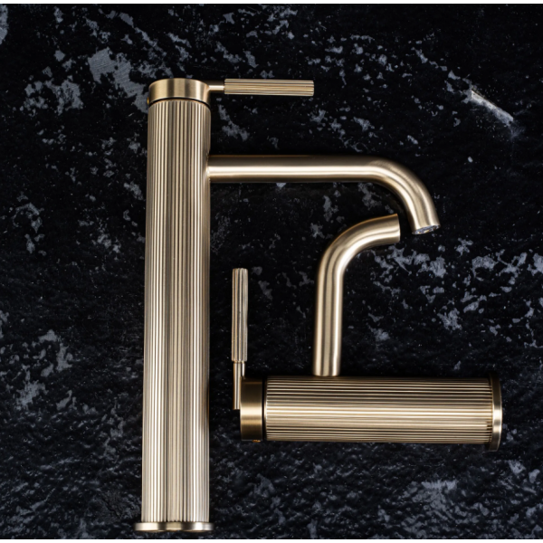 Смеситель для раковины (умывальника) REA ARGON BRUSHED GOLD высокий
