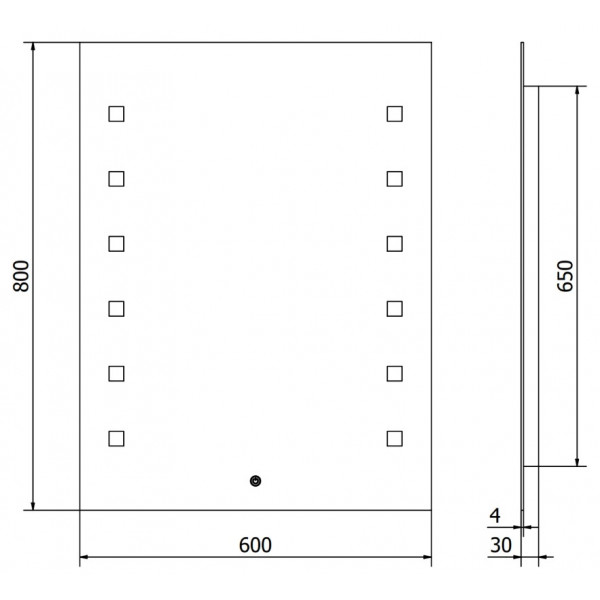 Дзеркало MEXEN NER 60x80 LED прямокутне