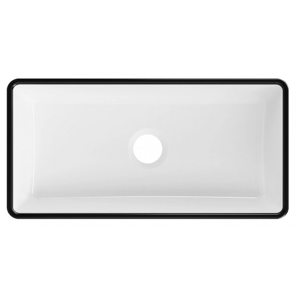 Умивальник (раковина) MEXEN NADIA 46 WHITE BLACK EDGE накладний