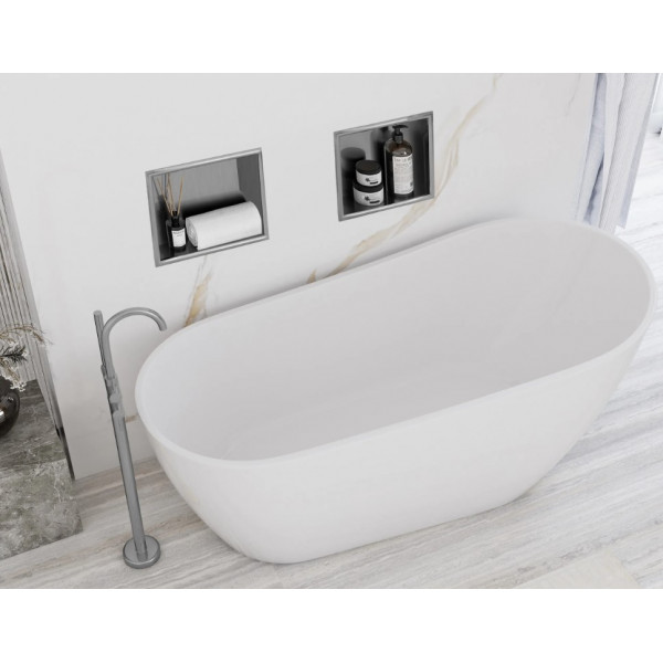 Встраиваемая полка REA 30X30 NICKEL BRUSHED с ободком